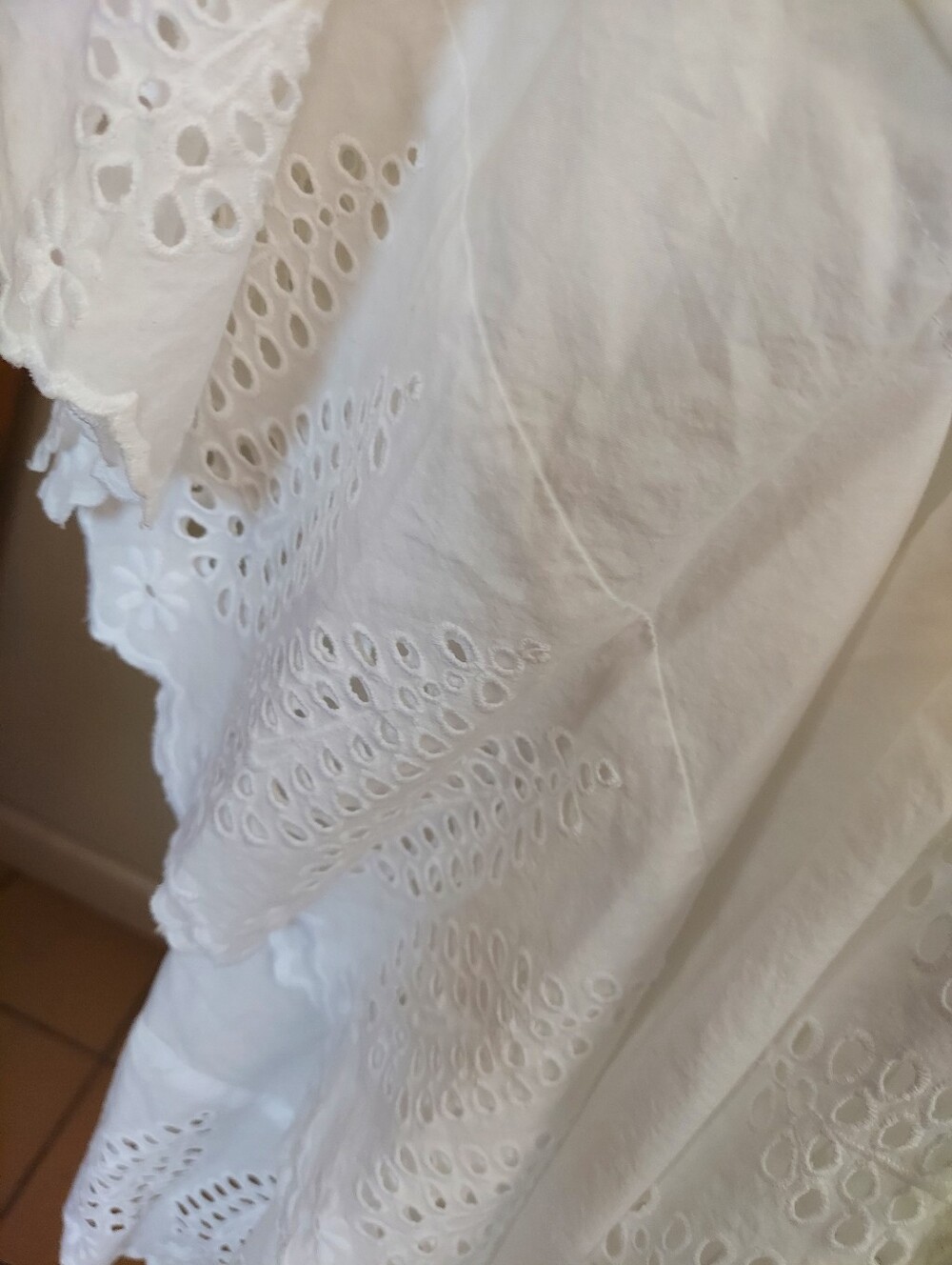 Lands' End White Eyelet Tie Front Kimono Cover-Up Swim Sz One Size - Picture 6 of 7